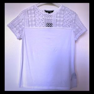 NWT LAUREN Ralph Lauren Women’s(Size XS) Lace Trim Top